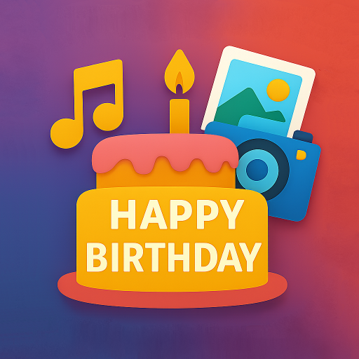 Birthday video maker icon