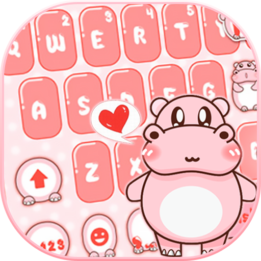 Pink Cute Hippo Theme icon